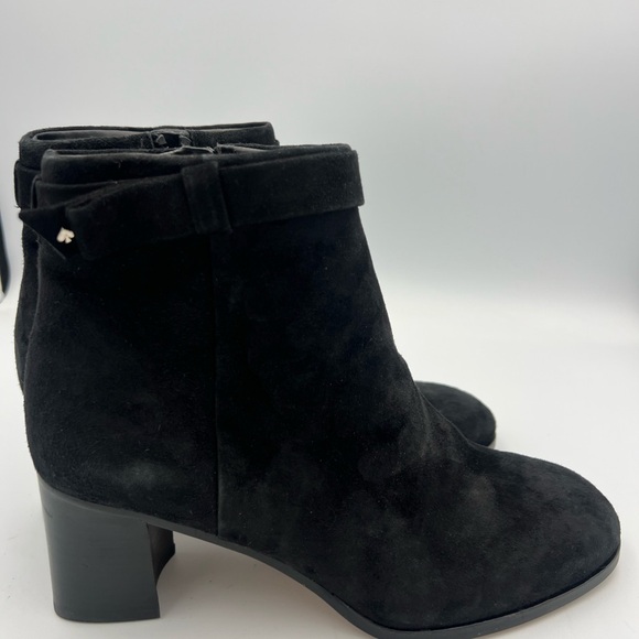 KATE SPADE  NY Madelaine Black Suede Ankle Booties Women’s Size US 8 EU 38.5 NEW - Picture 5 of 12